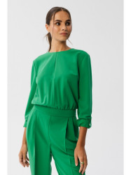S355 Jumpsuit with a split neckline - green