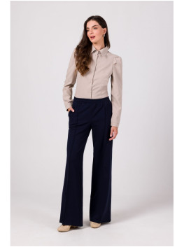 B275 Trousers with front stitching - navy blue