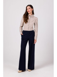B275 Trousers with front stitching - navy blue