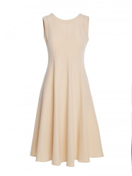 S358 Sleeveless fit and flare dress - beige