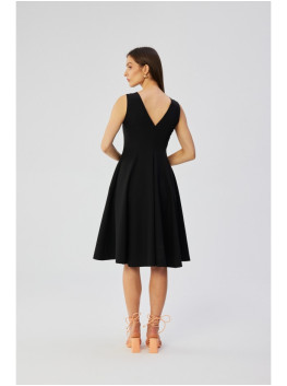 S358 Sleeveless fit and flare dress - black