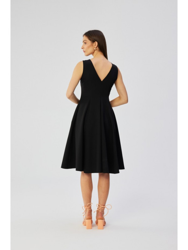 S358 Sleeveless fit and flare dress - black