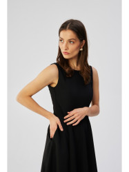 S358 Sleeveless fit and flare dress - black