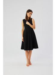 S358 Sleeveless fit and flare dress - black