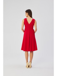 S358 Sleeveless fit and flare dress - red