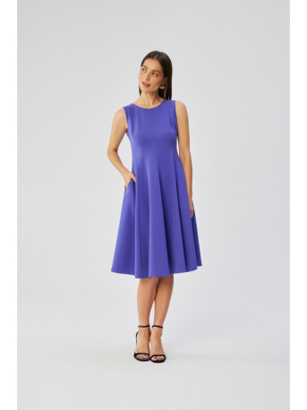 S358 Sleeveless fit and flare dress - violet