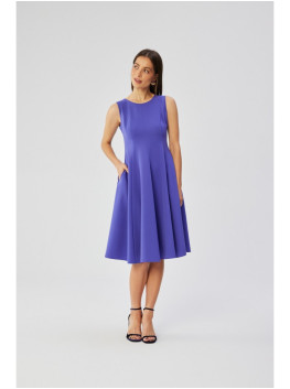 S358 Sleeveless fit and flare dress - violet