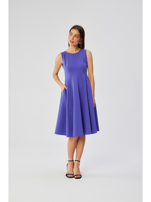 S358 Sleeveless fit and flare dress - violet