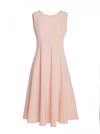 S358 Sleeveless fit and flare dress - powder