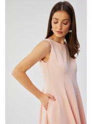 S358 Sleeveless fit and flare dress - powder