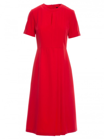 S361 Shift dress with pleats on the side - red