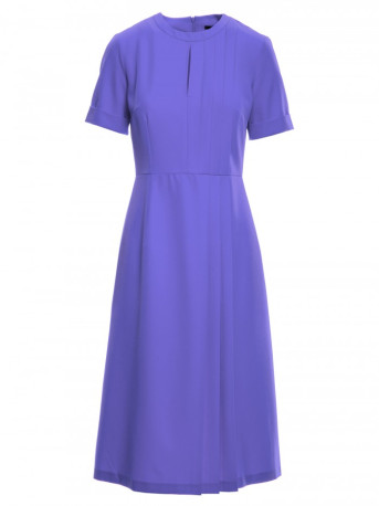 S361 Shift dress with pleats on the side - violet