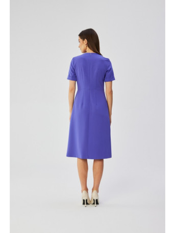 S361 Shift dress with pleats on the side - violet