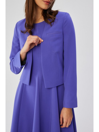 S368 Open front cropped blazer - violet