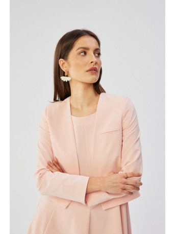 S368 Open front cropped blazer - powder