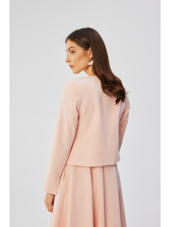 S368 Open front cropped blazer - powder