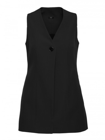 M776 Single button sleveless blazer - black
