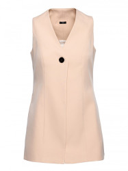 M776 Single button sleveless blazer - beige