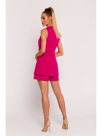 M776 Single button sleveless blazer - fuchsia