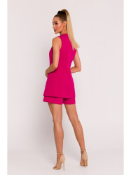 M776 Single button sleveless blazer - fuchsia