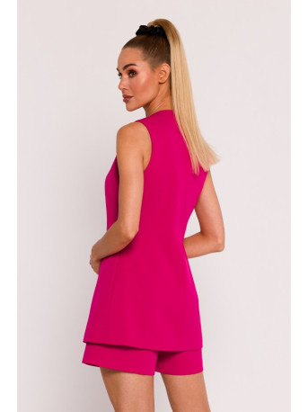 M776 Single button sleveless blazer - fuchsia