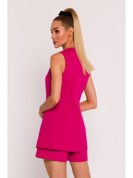M776 Single button sleveless blazer - fuchsia