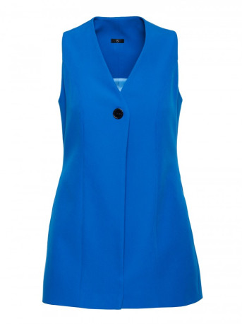 M776 Single button sleveless blazer - blue