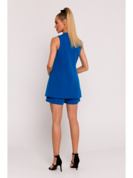 M776 Single button sleveless blazer - blue