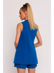 M776 Single button sleveless blazer - blue