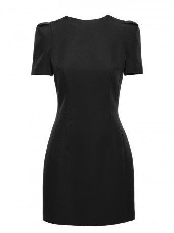 M777 Padded shoulder mini dress - black