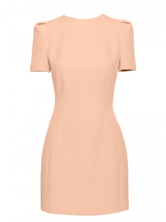 M777 Padded shoulder mini dress - beige