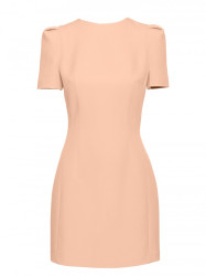 M777 Padded shoulder mini dress - beige