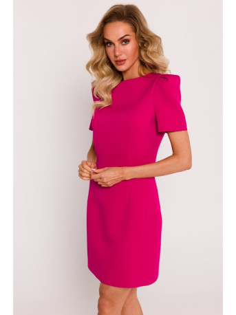 M777 Padded shoulder mini dress - fuchsia