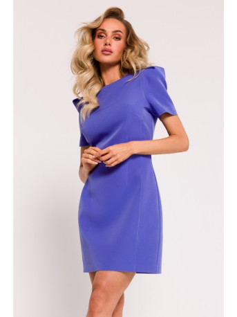 M777 Padded shoulder mini dress - light purple