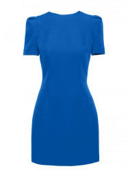 M777 Padded shoulder mini dress - blue