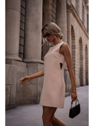 M778 Sleeveless dress with cutouts - beige