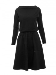 B087 Dress fit and flare midi - black