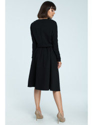 B087 Dress fit and flare midi - black