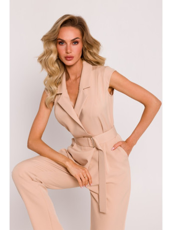 M780 Asymmetrical design jumpsuit - beige