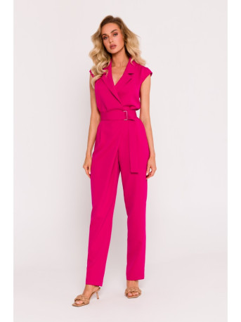 M780 Asymmetrical design jumpsuit - fuchsia