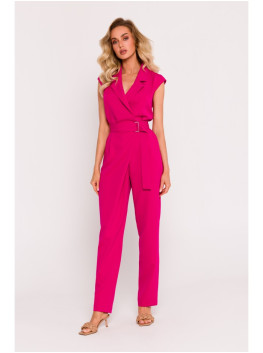 M780 Asymmetrical design jumpsuit - fuchsia