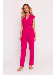 M780 Asymmetrical design jumpsuit - fuchsia