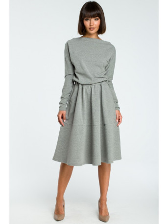 B087 Dress fit and flare midi - grey