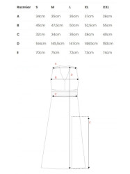 M781 Chiffon maxi dress with leg split - model 1