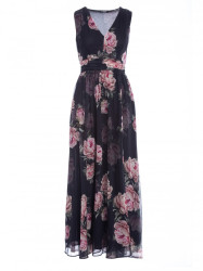 M781 Chiffon maxi dress with leg split - model 1