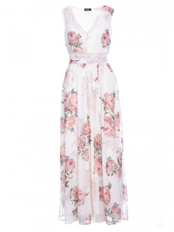 M781 Chiffon maxi dress with leg split - model 2