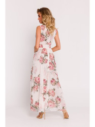M781 Chiffon maxi dress with leg split - model 2