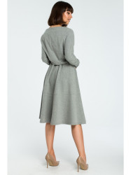 B087 Dress fit and flare midi - grey