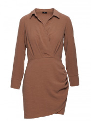 M783 Mini dress with a collar - chocolate