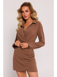 M783 Mini dress with a collar - chocolate